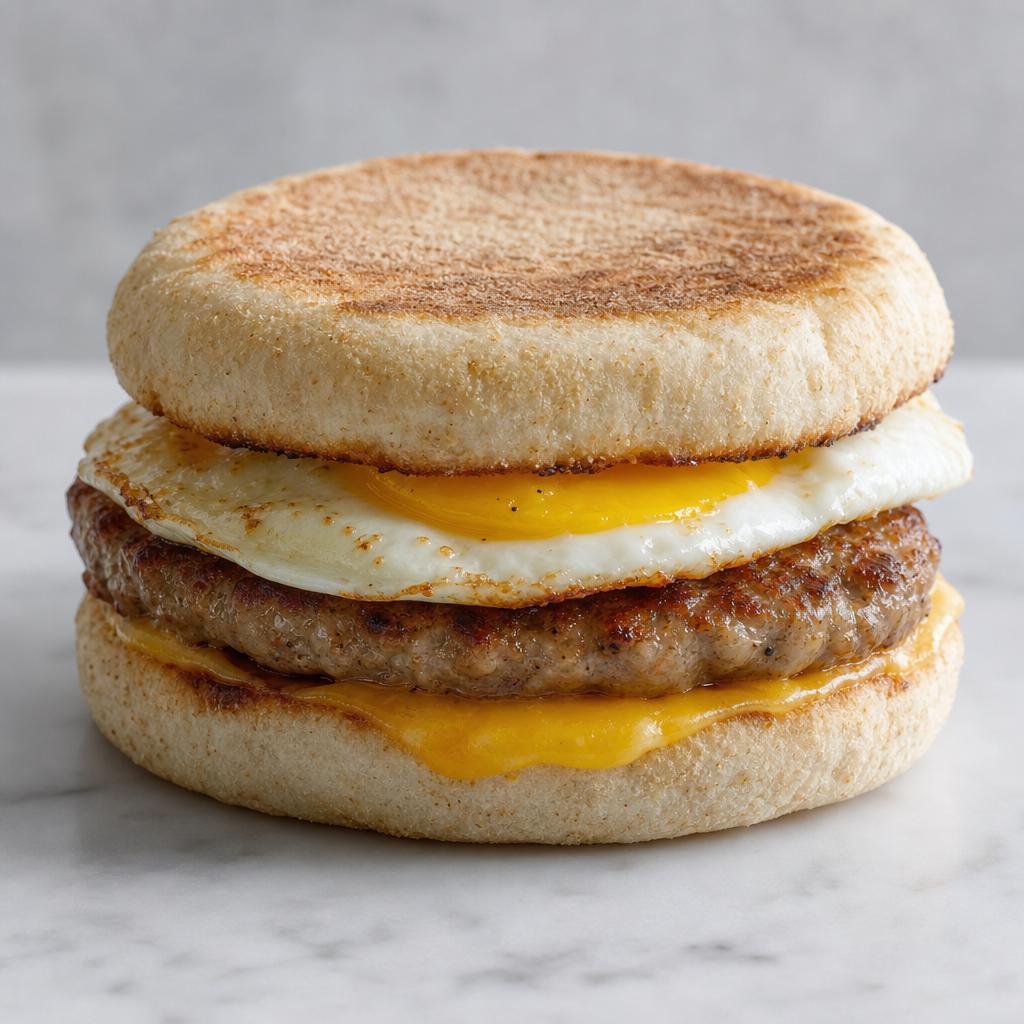 Sausage & Egg English Muffin from Heir's Pears